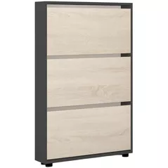 Raft pentru încălțăminte Mobildor-Lux Leo Slim 60x16x125H cm Anthracite/Sonoma