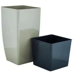 Ghiveci pentru flori Aleana 115037 Cvadro 22x22x41.5 cm, cacao