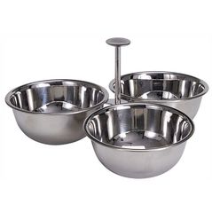 Veselă Excellent Houseware 56423 Recipient pentru aperitiv triplu 22x11.5x22cm, inox