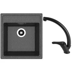Мойка кухонная со смесителем Dr.Gans Nika 470 + SanDonna F 1069 negru