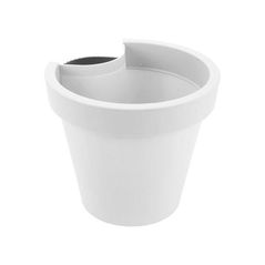 Decor pentru grădină ProGarden 50649 Вазон для цветов с выемкой для трубы D24, H21cm, белый