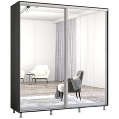 Шкаф Mobildor-Lux Aron-S uși glisante din oglinzi (200x60x220H cm) Anthracite