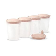 Контейнер для хранения пищи BabyOno 1028/01 Container pentru depozitarea de lapte (4 buc.) bej