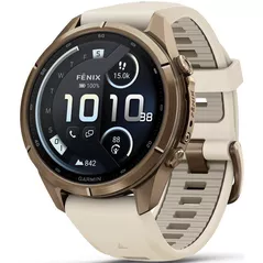 Смарт часы Garmin Fenix 9 Pro, 43mm, inReach, Gld,Crm/FrGy bd (010-04335-21)