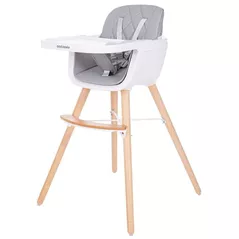 Scaun de masă Kikka Boo 31004010082 Scaun de masa din lemn 2 in 1 Woody Grey