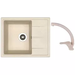 Мойка кухонная со смесителем Dr.Gans Nika 580 + SanDonna F 1069 bej