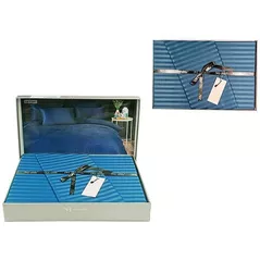 Textile de casă Promstore 53380.2 Lenjerie de pat Euro 2 NH Stripe Satin, albastru