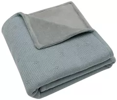 Lenjerie de pat pentru copii Jollein 517-511-68035 Paturica Cosy Knit Sea Green/Velvet, 75x100cm