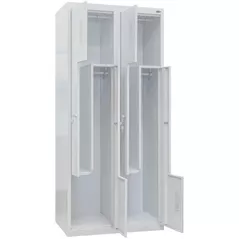 Офисная металлическая мебель УХЛ-МАШ ШОМ-Г-400/2-4 Шкаф одежный, 4 секции Г-образные (1800х800х500)