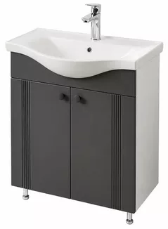 Dulap pentru lavoar Mashtab 12129 Palma (Basic) cu 2 uși 650x370x850 Alb mat-Antracit
