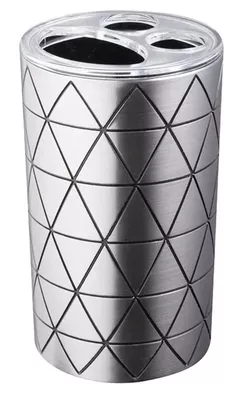 Стакан для зубных щёток Bisk 07126 Suport periute de dinti, argintiu, STAR