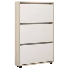 Raft pentru încălțăminte Mobildor-Lux Leo Slim 80x16x125H cm Sonoma/White