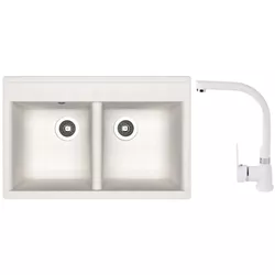 купить Мойка кухонная со смесителем Dr.Gans Astra 780 + SanDonna F 7103 alb в Кишинёве 