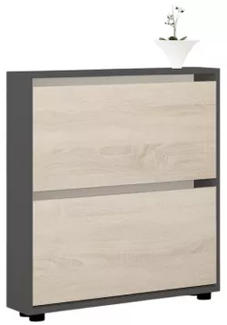 cumpără Raft pentru încălțăminte Mobildor-Lux Leo Slim 50x16x86H cm Anthracite/Sonoma în Chișinău 