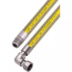 купить Шланг Uniplast Газовый шланг D. 1/2", FE/FI с Отвод, длина 50 см, нержавеющая сталь с защитной пленкой из ПВХ, KAS в Кишинёве 