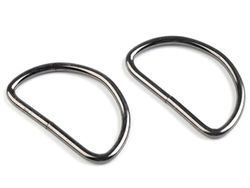 Metal D-ring width 50 mm, black nickel