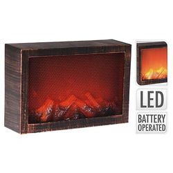 купить Декор Promstore 48237 Декоративный светодиодный камин 30X21X9 см, таймер, адаптер не входит в комплект в Кишинёве 