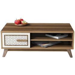 купить Журнальный столик Trendy Айла, орех, кремовый 105x38x60 см в Кишинёве 