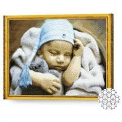 cumpără Tablou pe numere Art Gallery GA82472 Mozaic cu diamante 40x50cm Bebelus cu ursulet în Chișinău 