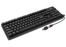 Keyboard SVEN Standard 301, Traditional layout, Splash proof, Calculator key, Black, USB+PS/2