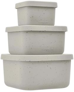 купить Посуда для кормления Kikka Boo 31302050010 Set 3 piese din silicon Platinum Snack Box Sand в Кишинёве 