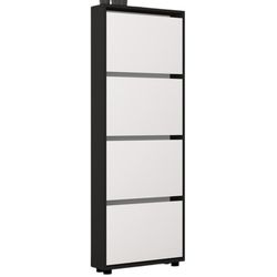 купить Полка для обуви Mobildor-Lux Leo Slim 100x16x164H cm Anthracite/White в Кишинёве 