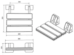 cumpără Scaun de baie si duș Bisk 07623 Scaun baie pliabil cu fixare pe perete 320x328mm în Chișinău 