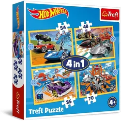 cumpără Puzzle Trefl 34627 Puzzles 4in1 Hot Wheels vehicles Mattel Hot Wheels în Chișinău 