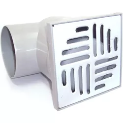 cumpără Trap de duș Uniplast Sifon de pardoseala PP D.110 x 90° orizontal cu grila inox (150x150x195mm) 2167, gri în Chișinău 