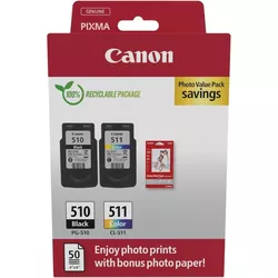 купить Картридж для принтера Canon PG-510/CL-511 (2970B017) + 10x15 Glossy Photo Paper (50 sheets), multi pack в Кишинёве 