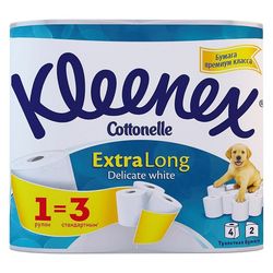 Туалетная бумага Kleenex Extra Long, 4 рулонов, двухслойная