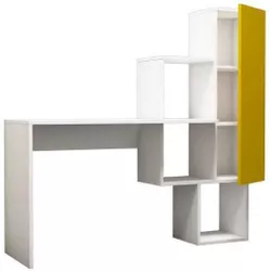 купить Офисный стол Trendy Acelya, alb, galben 145x141x45cm в Кишинёве 