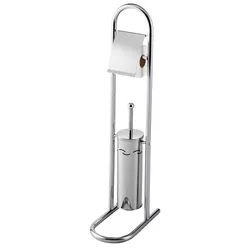 купить Аксессуар для туалета Bisk 02476 Suport stationar perie wc cu suport hirtie igienica crom (baza 1) в Кишинёве 