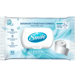 Влажная туалетная бумага Smile Fresh, 44 шт.