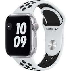 Apple Watch Series 6 GPS, 44mm Aluminium Case with Pure Platinum/Black Nike Sport