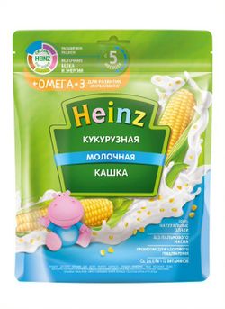 Каша Heinz Омега3 кукурузная с молоком, с 5месяцев, 200г