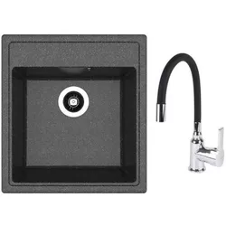 купить Мойка кухонная со смесителем Dr.Gans Nica 470 + SanDonna F 9995 negru в Кишинёве 