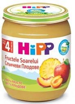 Hipp пюре солнечные фрукты, 4 мес, 125 гр