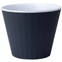 cumpără Ghiveci pentru flori Aleana 114036 Ibis cu fund dublu 17,9x14,7cm, granite / white în Chișinău 