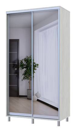 City Lite 2 usi oglinzi 2.25 m x 1.2m x 0.6 m lemn alb 0449