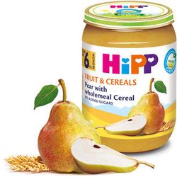 Hipp пюре груша с зерновыми хлопьями, 6+мес, 190 гр