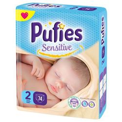 Pufies подгузники Sensitive 2, 3-6кг, 74 шт