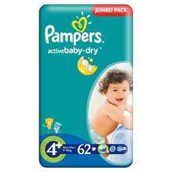 Pampers Подгузники Jumbo 4+ 9-20 kг, 62 шт