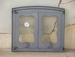 Дверца чугунная со стеклом двустворчатая с термометром BATUMI IV