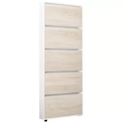 купить Полка для обуви Mobildor-Lux Leo Slim 70x16x203H cm White/Sonoma в Кишинёве 