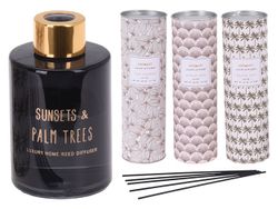 Aromatizator 80ml + baghete, 3 mirosuri, in tub "Palmier"