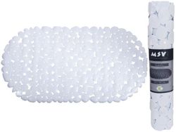 Коврик для ванны овал 39X99cm MSV "Галька", белый, PVC