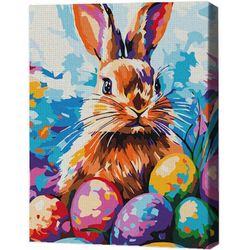 купить Картина по номерам BrushMe RMG0041FC 30x40сm (fără cutie) Iepuraș de Paște в Кишинёве 