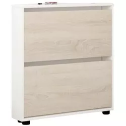 cumpără Raft pentru încălțăminte Mobildor-Lux Leo Slim 90x16x86H cm White/Sonoma în Chișinău 