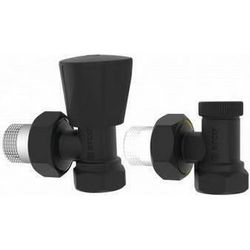 купить Запорная арматура Arco KCM22N Set robinet tur/retur, p/u uscatoare Ø1/2", negru, TEIDE PLUS в Кишинёве 